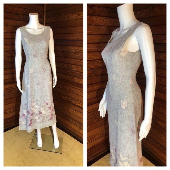 Silk Dress, Silk Maxi Dress, Hawaiian Dress, Silk Slip, Silk Chiffon, Silk Slip - Picture 1 of 9